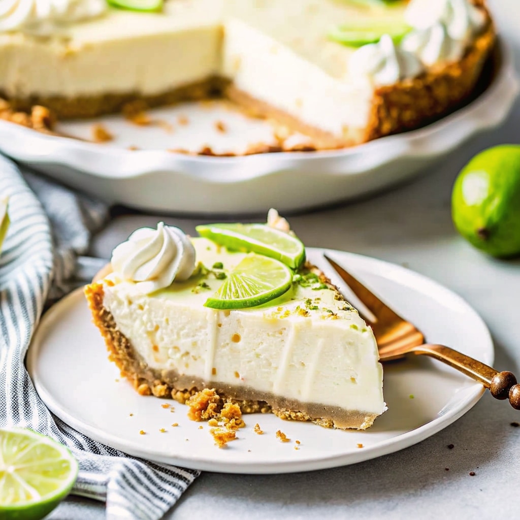 Key Lime Dump Cake with Condensed Milk served with golden crumble topping and fresh lime.