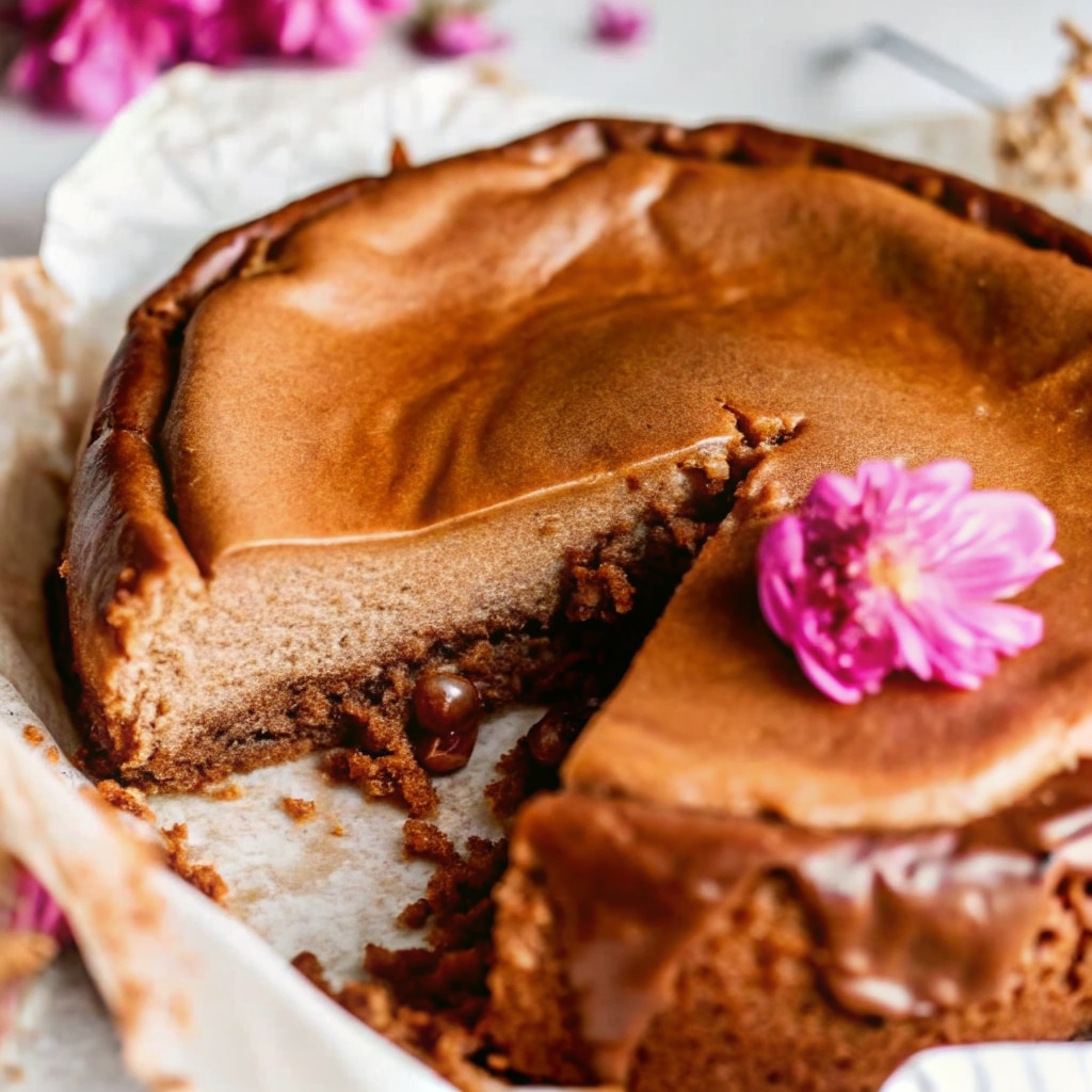 Vietnamese coffee basque cheesecake recipe with condensed milk on Rustic Table