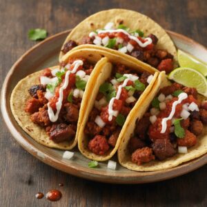 Authentic Mexican Garnishes on street tacos