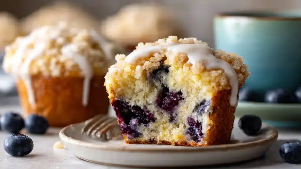 Blueberry Cream Cheese Muffins with Streusel Crumb Topping