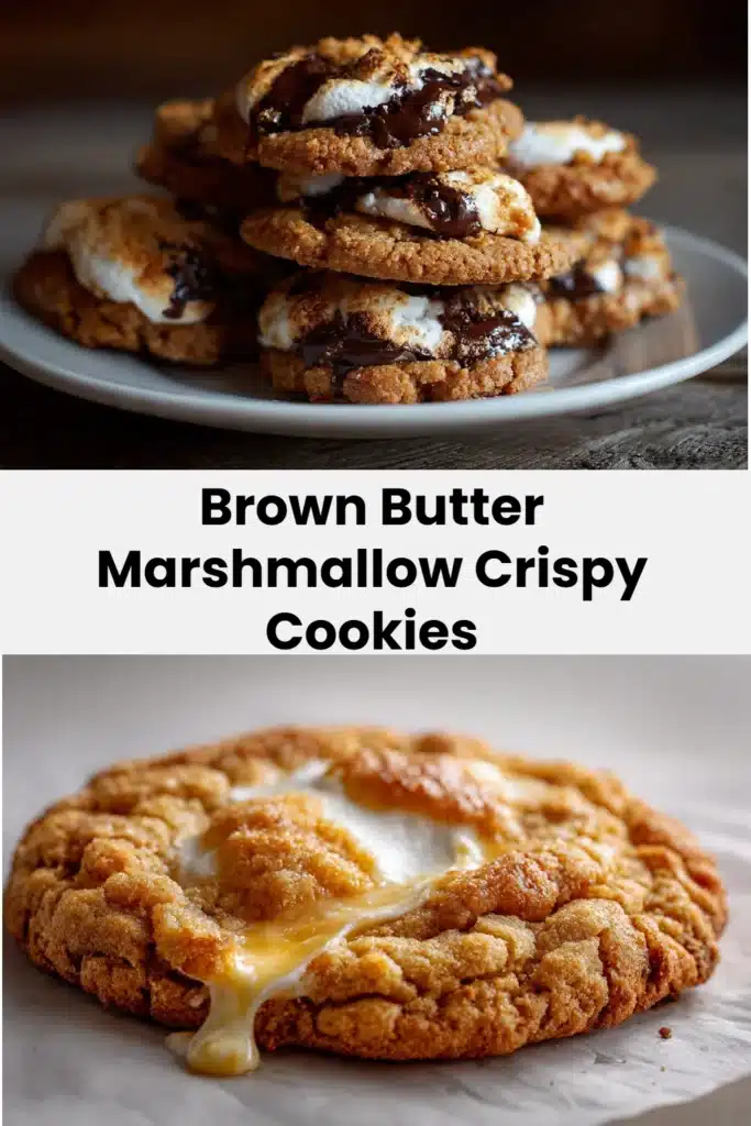 Brown Butter Marshmallow Crispy Cookies