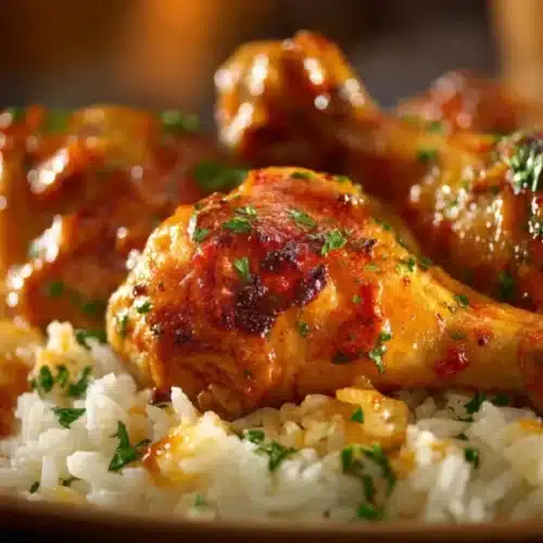 Creamy Paprika Chicken Drumsticks with Steamed Rice