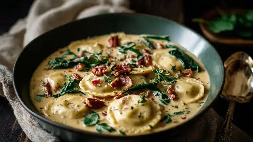 Creamy Tuscan Ravioli Soup: Comfort in Every Spoonful