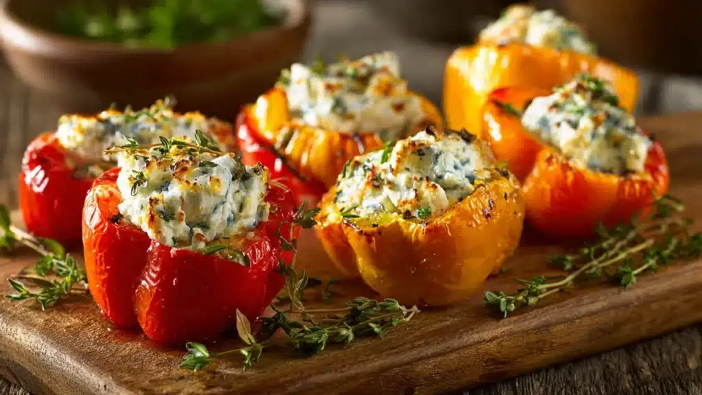 Goat Cheese Stuffed Mini Peppers (Easy Appetizer!)