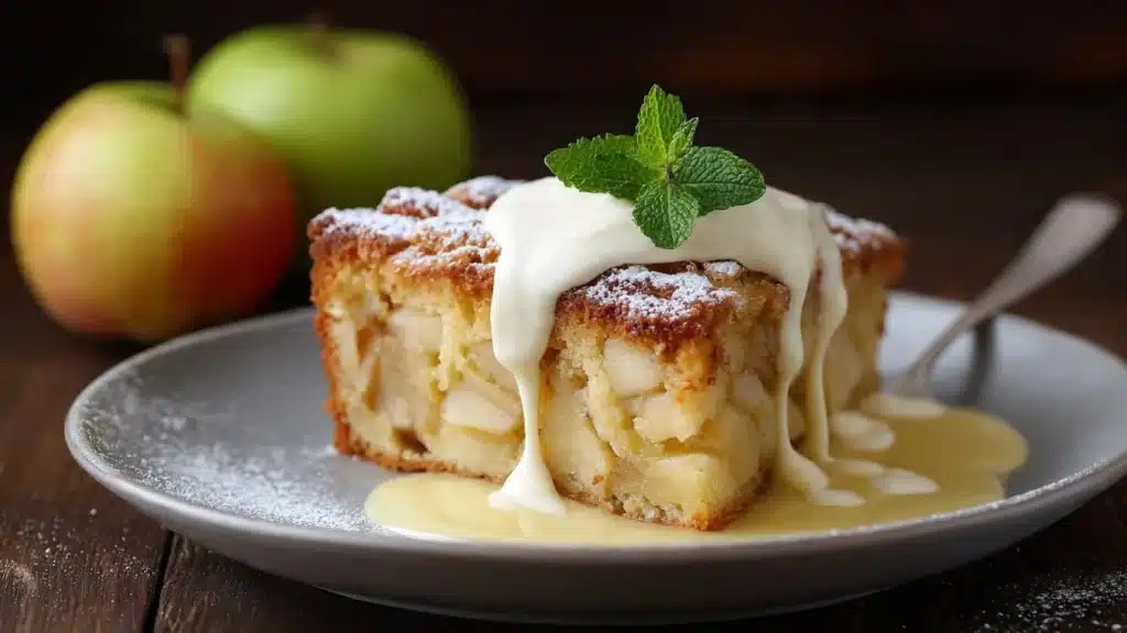Irish Apple Cake with Custard Sauce