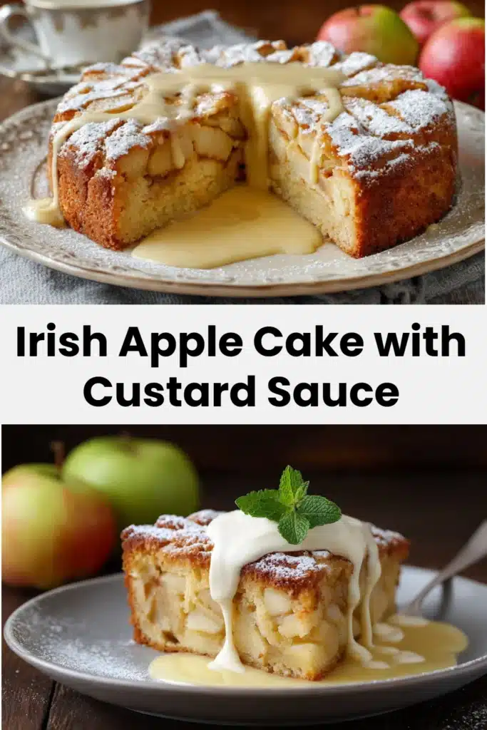 Irish Apple Cake with Custard Sauce