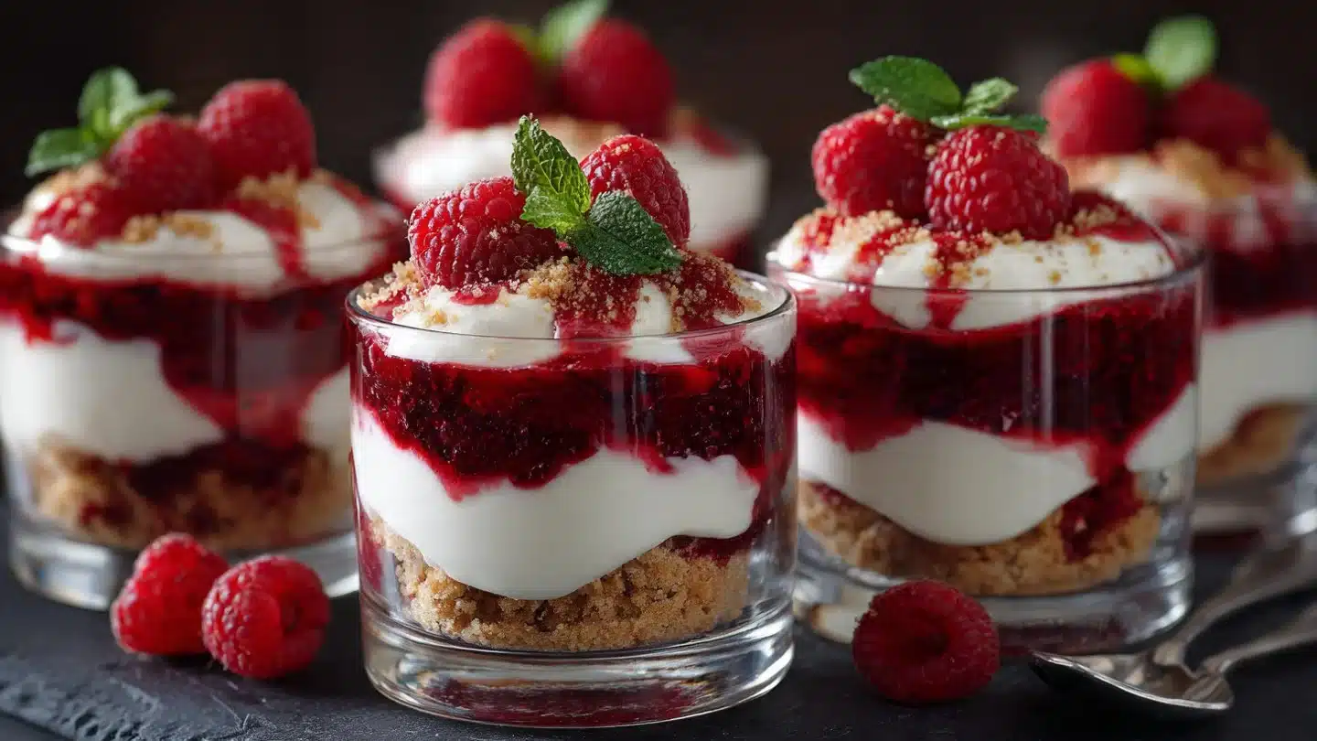 Mini Trifles with Fresh Fruits and Cream