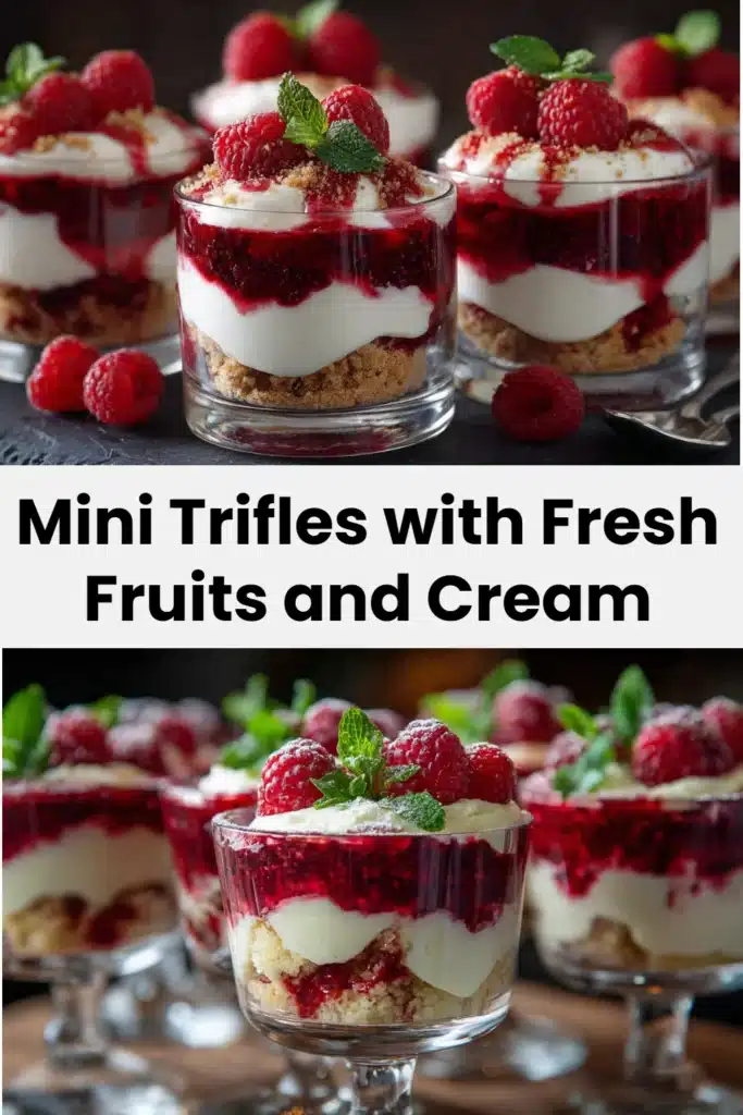 Mini Trifles with Fresh Fruits and Cream