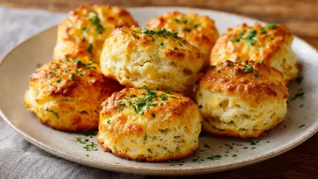 Savory garlic parmesan scones baked to perfection