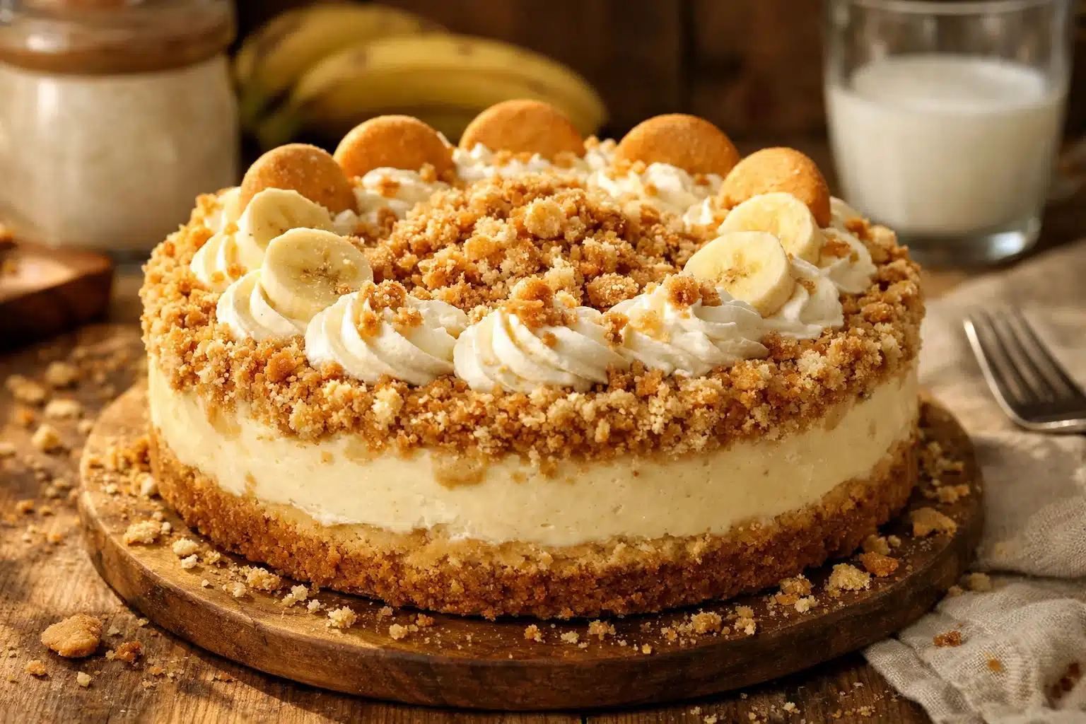 Banana Pudding Crunch Cheesecake