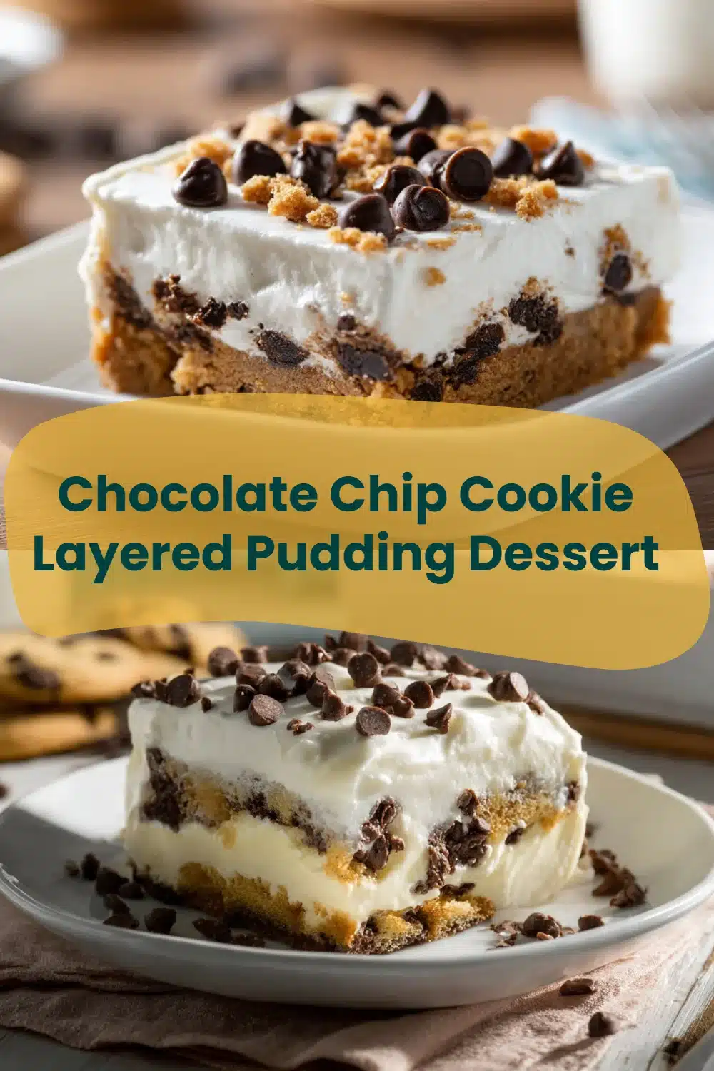 Chocolate Chip Cookie Layered Pudding Dessert
