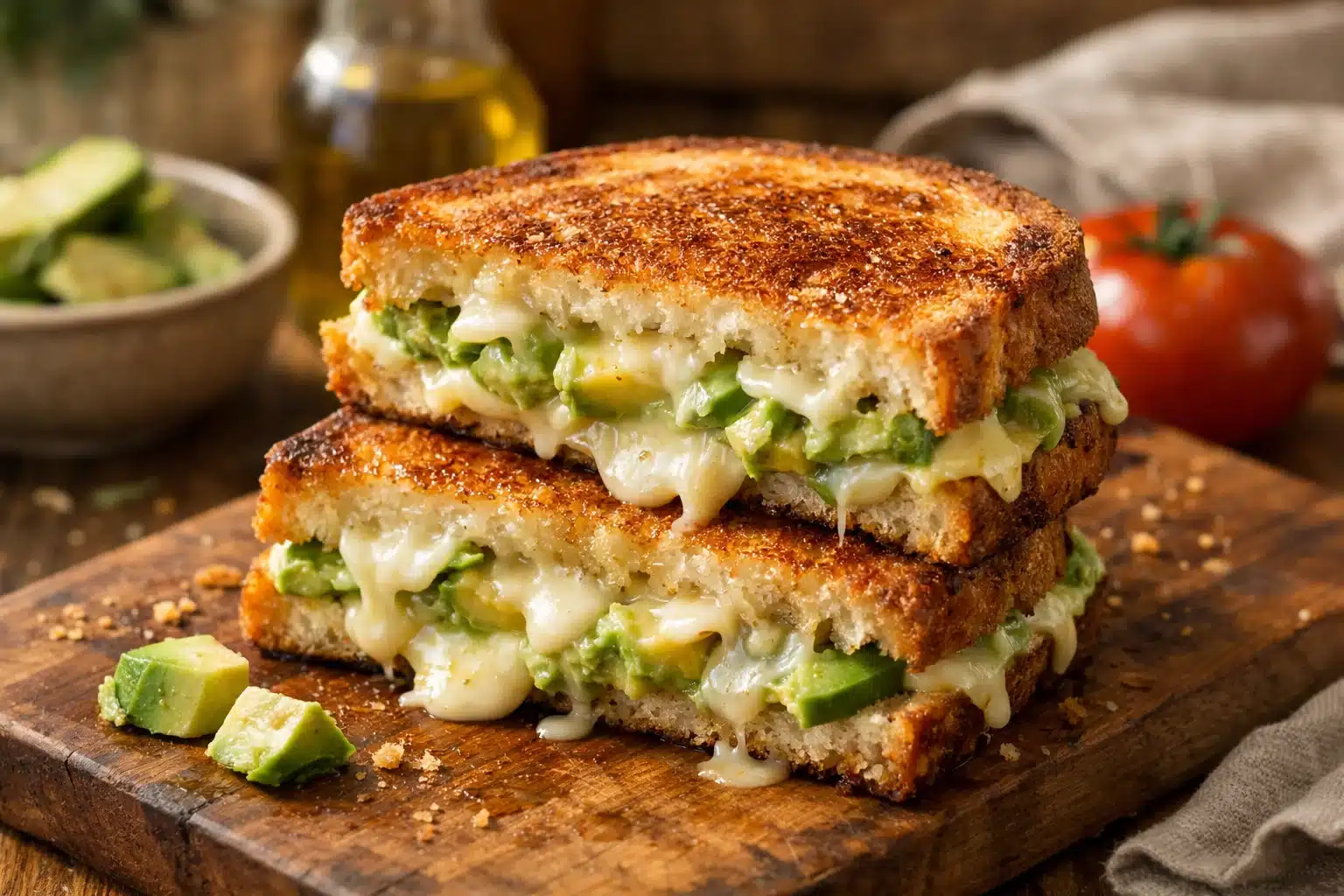 Creamy Avocado Grilled Cheese