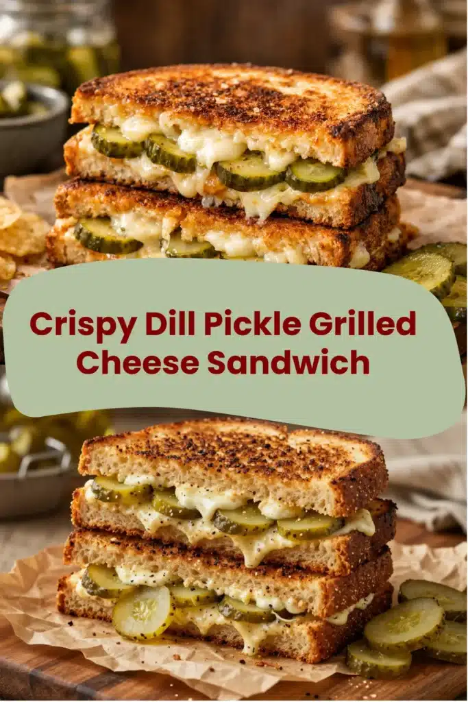 Crispy Dill Pickle Grilled Cheese Sandwich