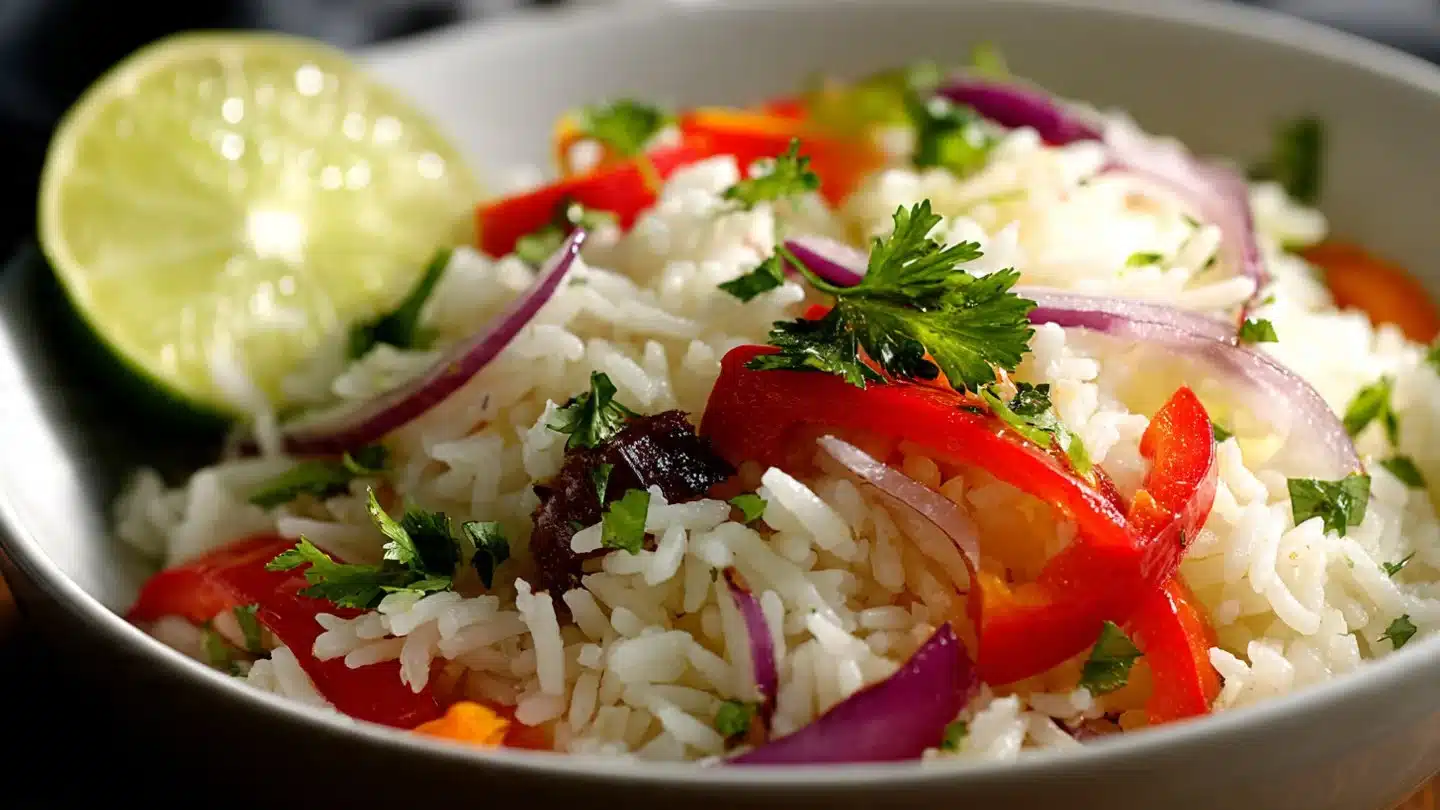 Delicious Island Coconut Pepper Rice for a Tropical Twist