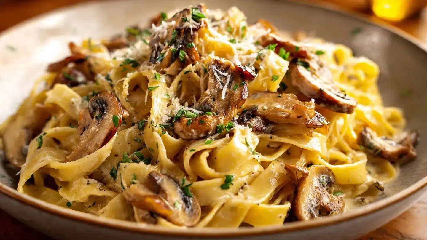 Easy Garlic Mushroom Pasta