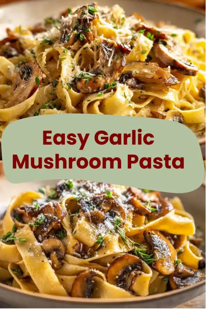Easy Garlic Mushroom Pasta