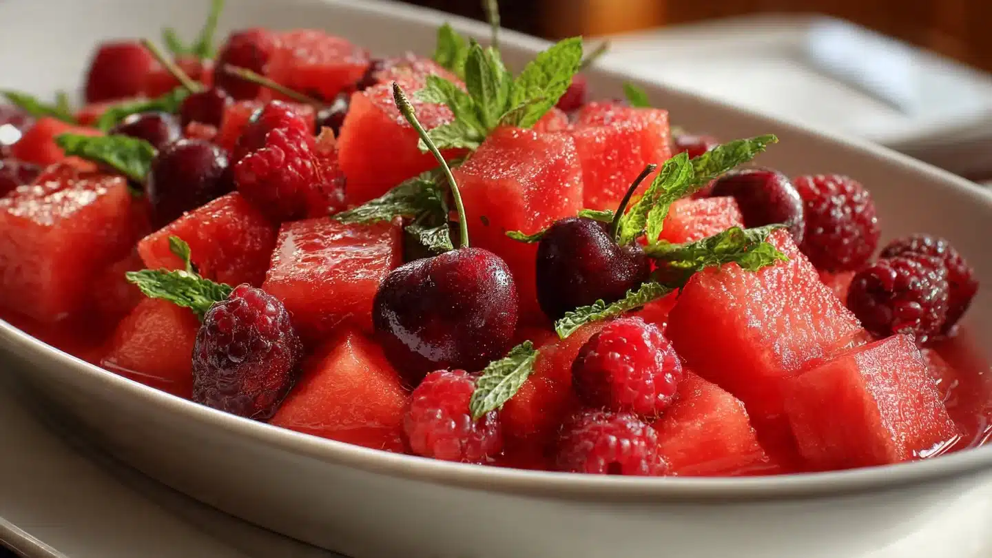 Easy Keto Watermelon Fruit Salad with Lime Mint Dressing | Whole Food Recipes, Fruit Salad Recipes, Cooking