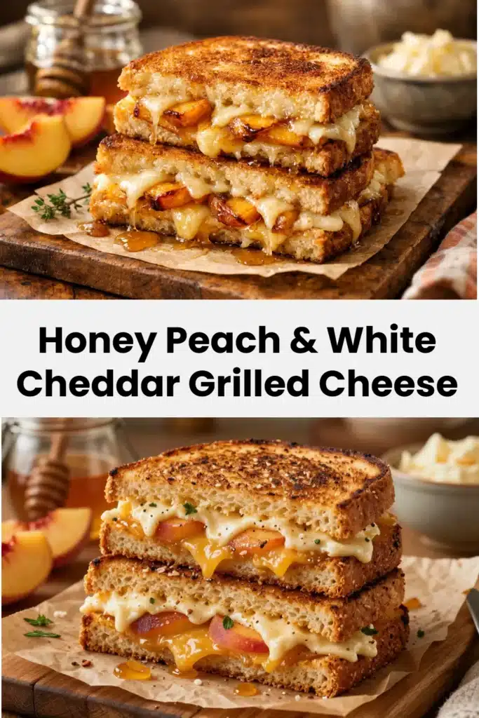 Honey Peach & White Cheddar Grilled Cheese