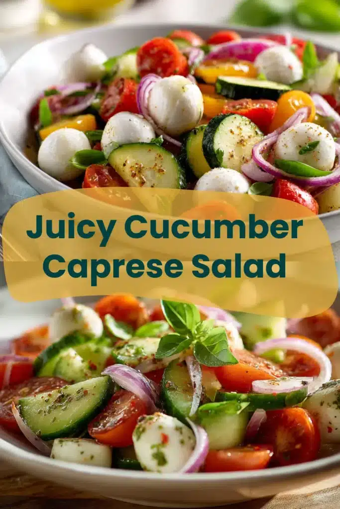 Juicy Cucumber Caprese Salad