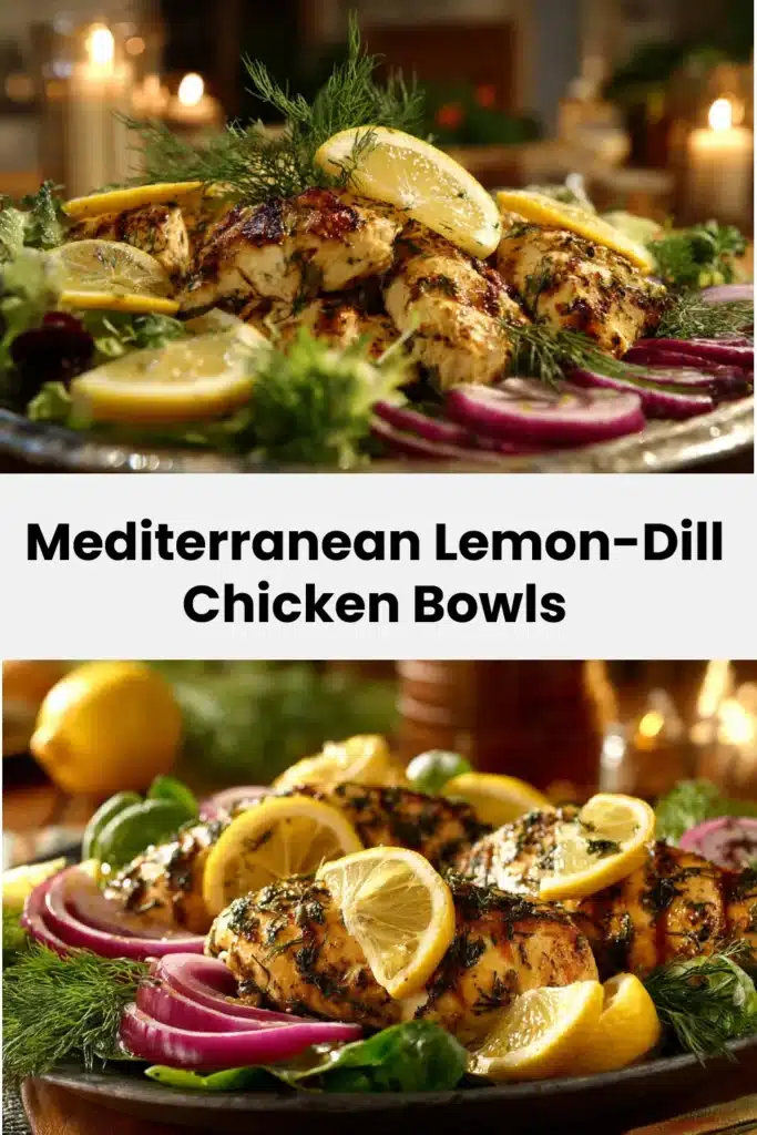 Mediterranean Lemon-Dill Chicken Bowls