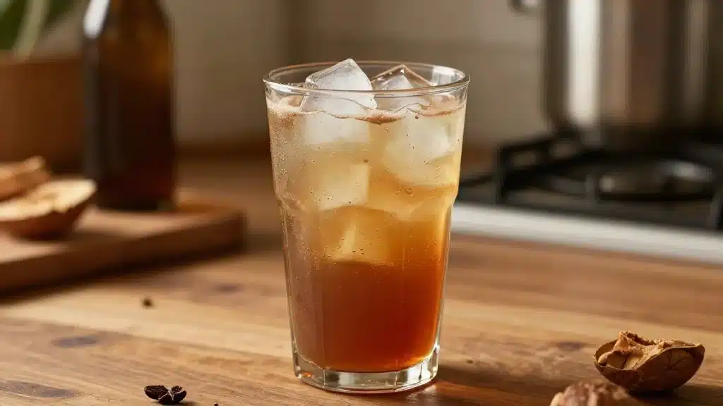 Midnight Malibu Dirty Soda in a glass with tropical garnish