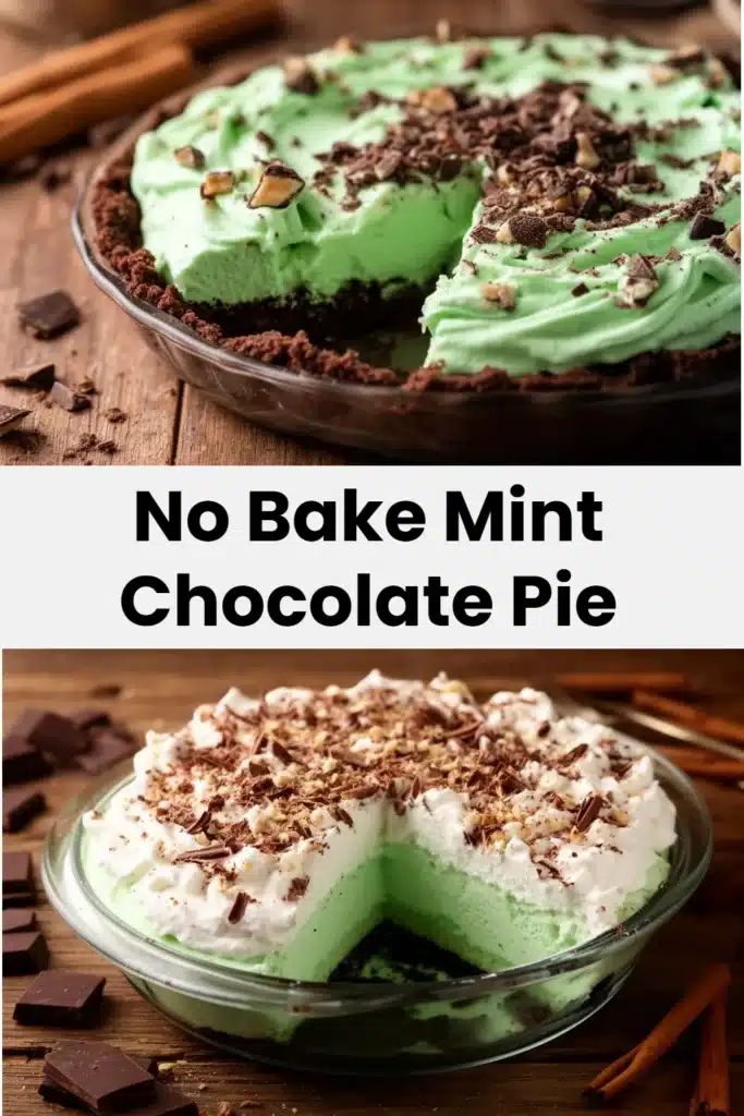 No Bake Mint Chocolate Pie