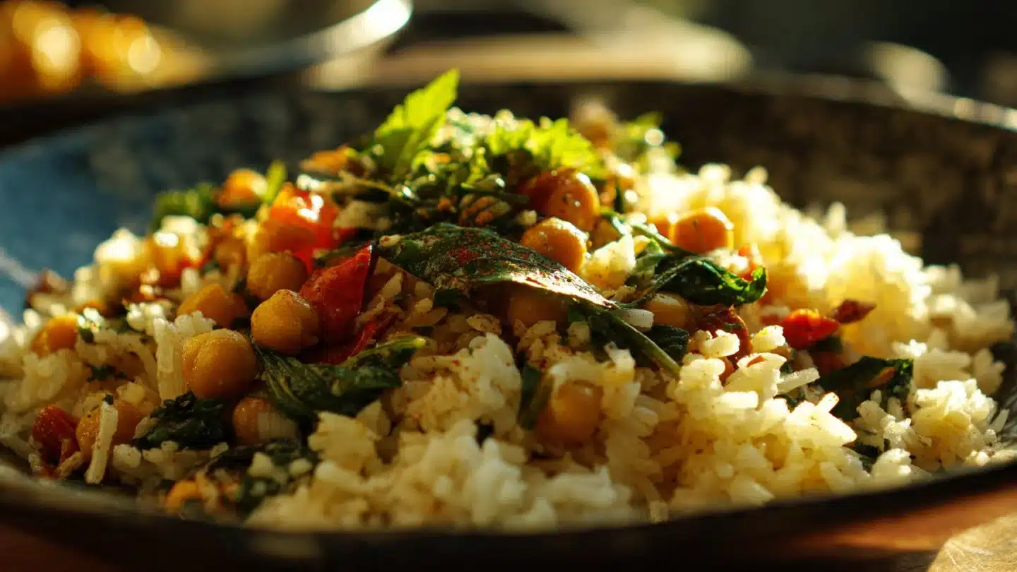 Easy Budget One-Pan Chickpea & Spinach Rice That You’ll Love