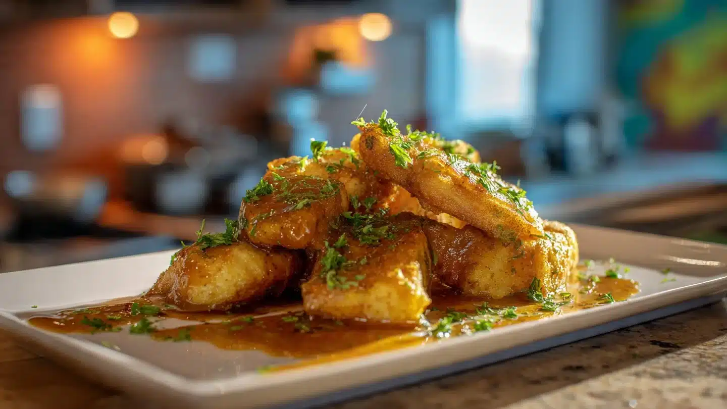 Parmesan Crusted Chicken with Garlic Sauce