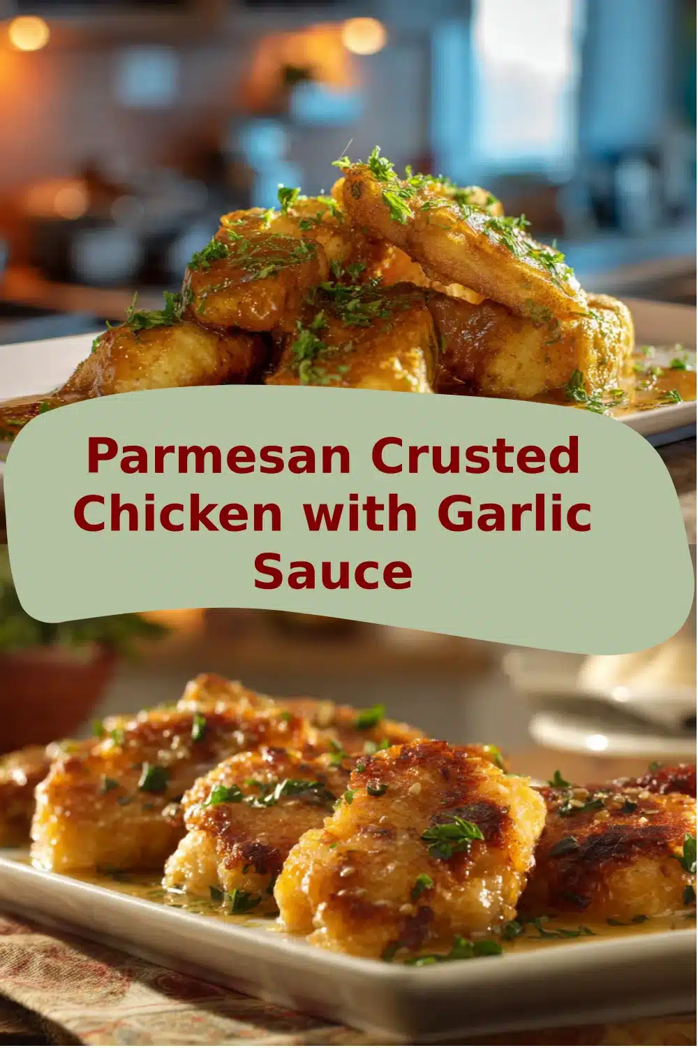 Parmesan Crusted Chicken with Garlic Sauce