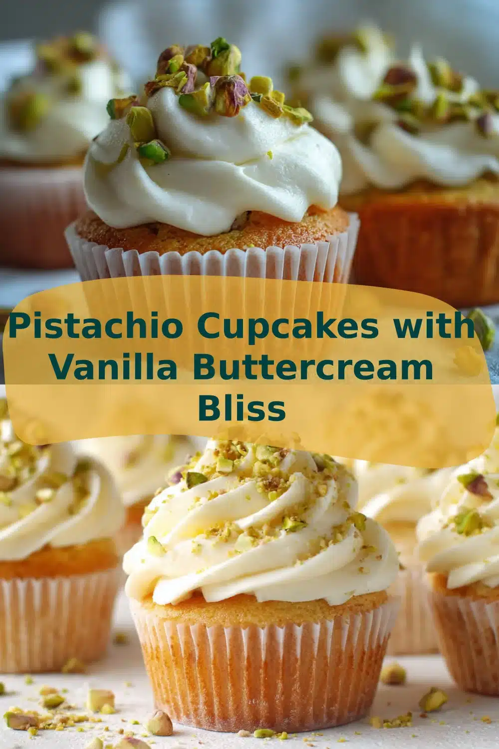 Pistachio Cupcakes with Vanilla Buttercream Bliss