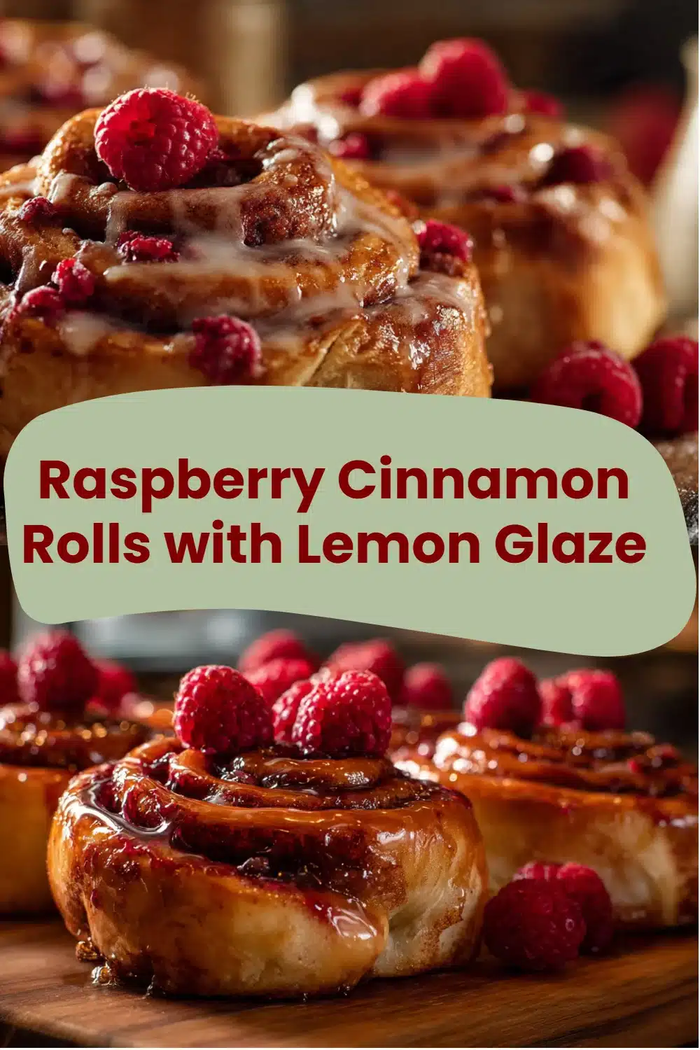 Raspberry Cinnamon Rolls with Lemon Glaze