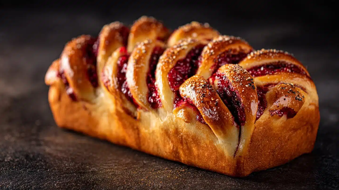 Raspberry Swirl Brioche Loaf