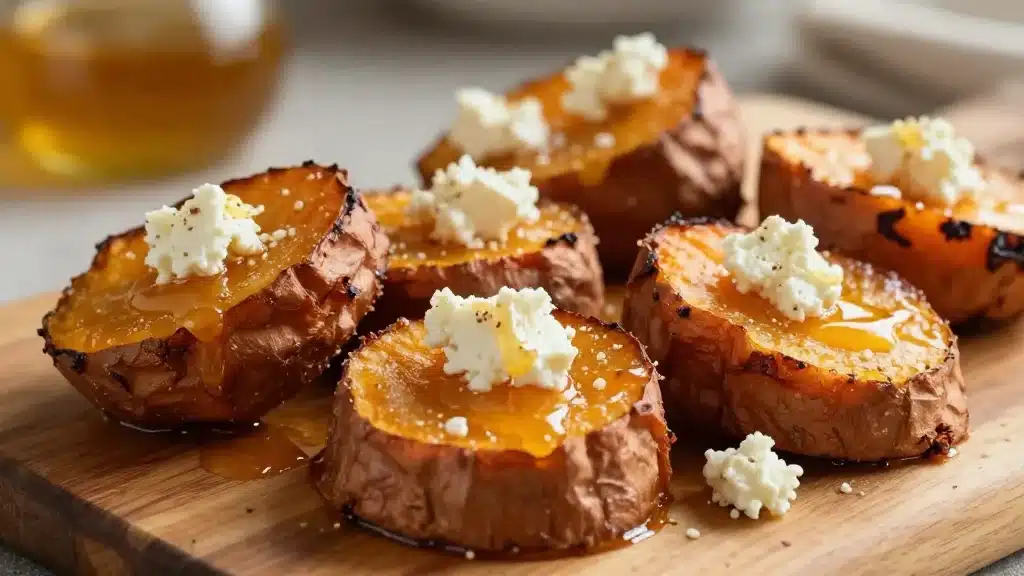 Roasted Sweet Potato Rounds with Honey & Feta Bliss