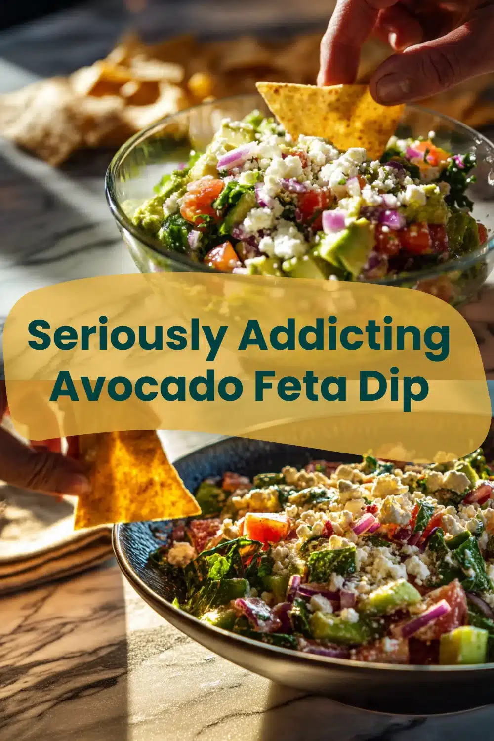 Seriously Addicting Avocado Feta Dip