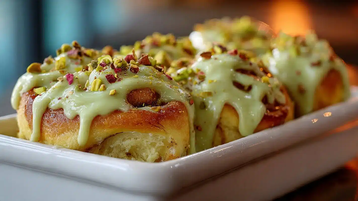 Small Batch Pistachio Cream Cinnamon Rolls