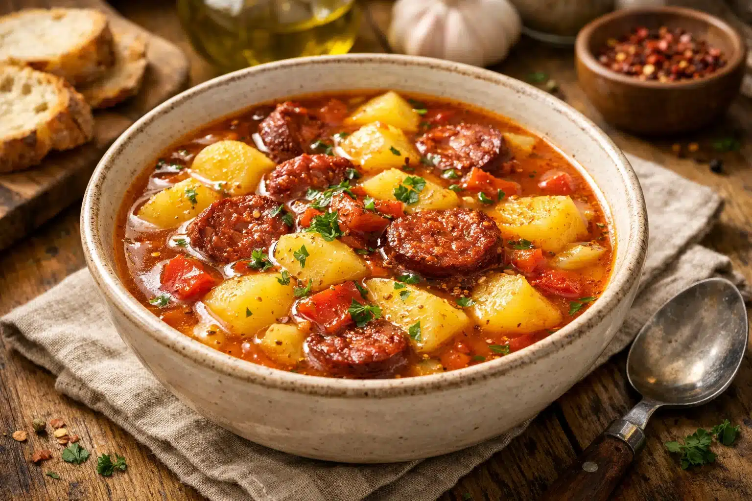 Spanish Potato Soup with Chorizo