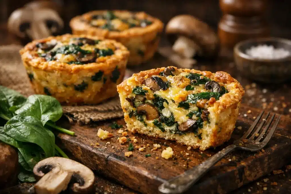 Spinach and Mushroom Quiche Muffins
