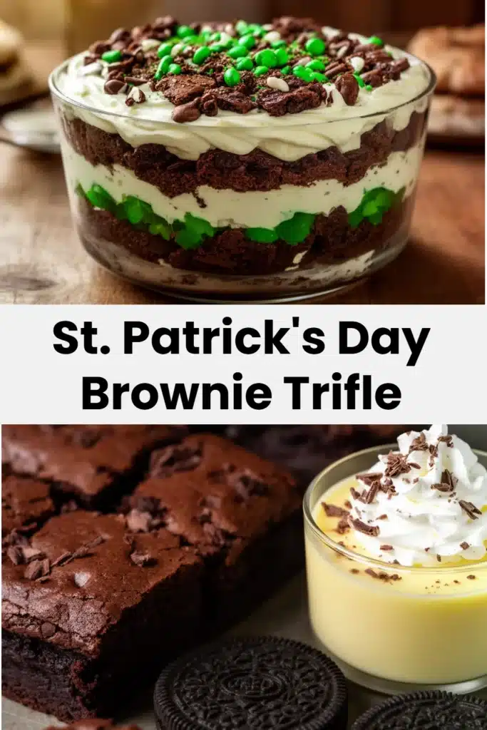 St. Patrick's Day Brownie Trifle
