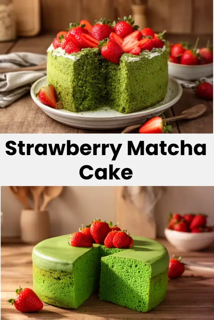Strawberry Matcha Cake
