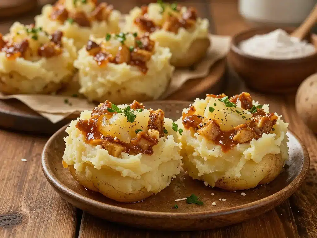 Stuffed Mashed Potato Nests