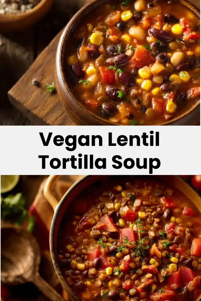 Vegan Lentil Tortilla Soup