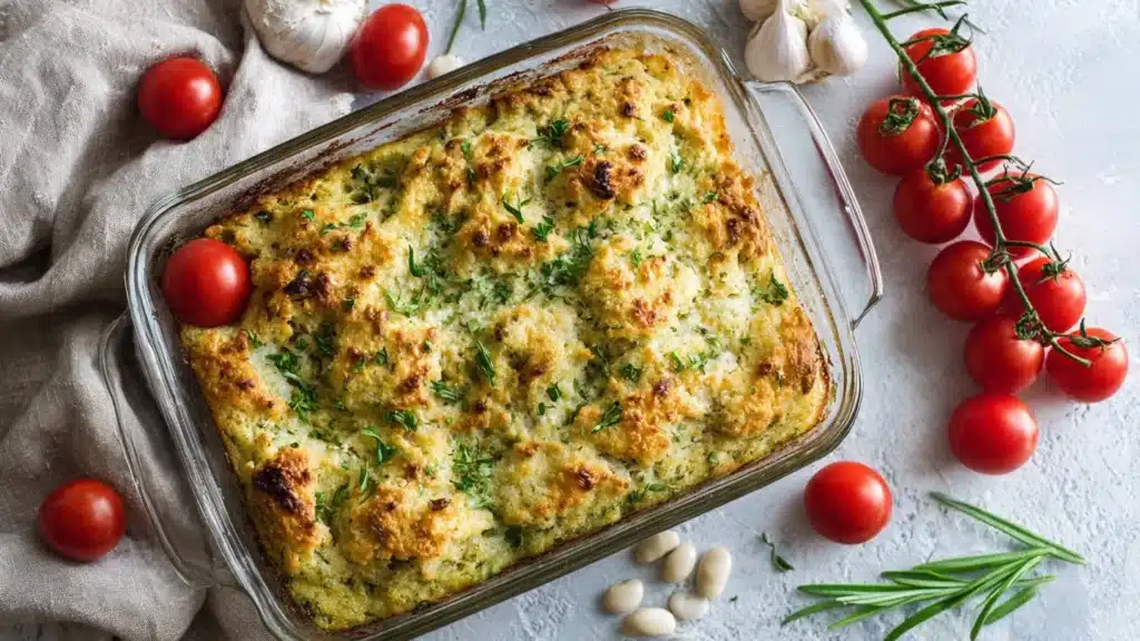 White Bean and Pesto Bake