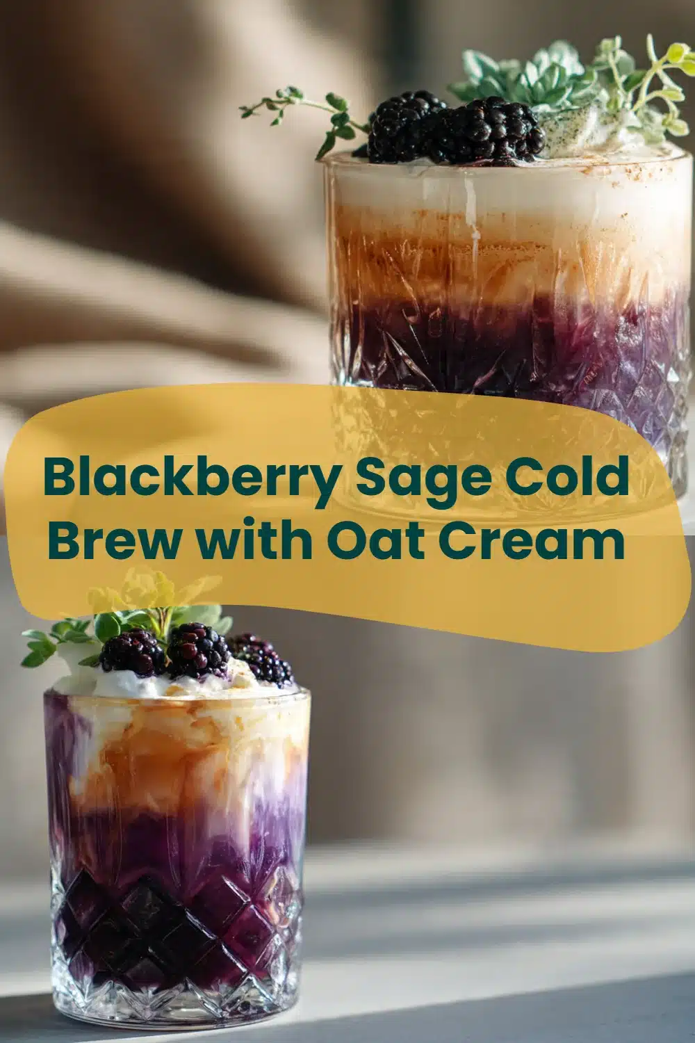 Blackberry Sage Cold Brew with Oat Cream