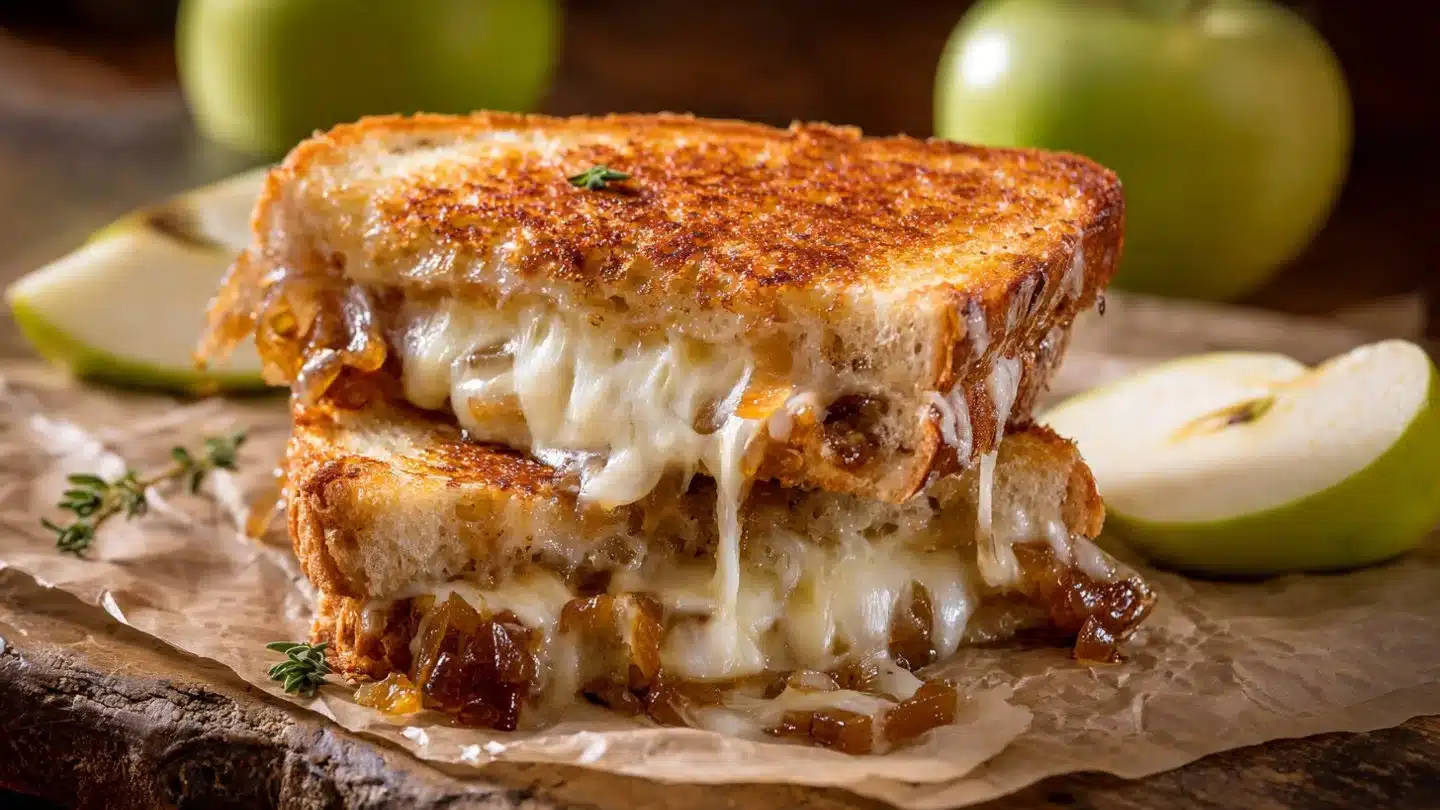 Caramelized Onion & Apple Grilled Cheese Sandwich