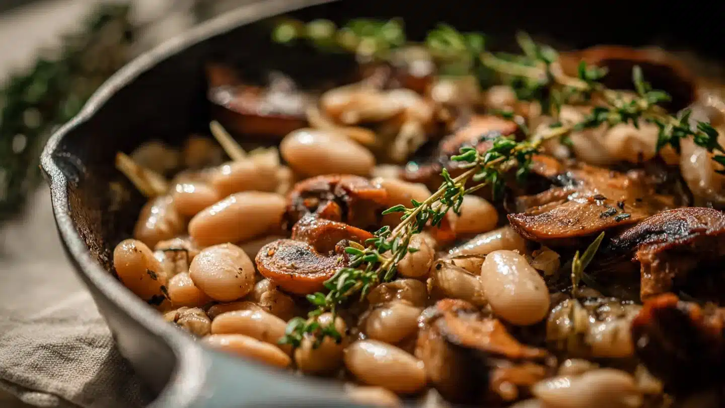 Creamy White Bean and Mushroom Skillet
