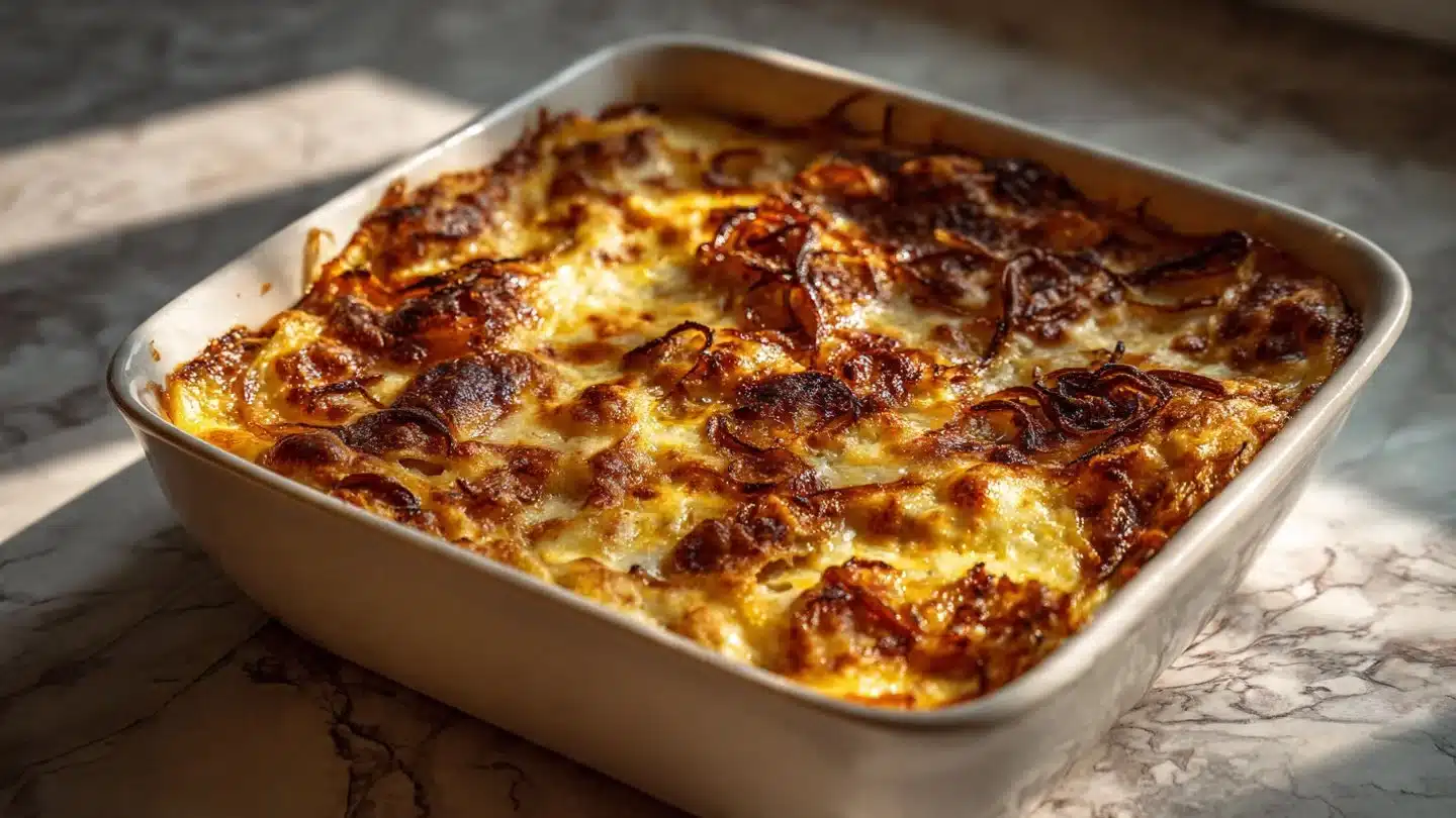 Crispy French Onion Scalloped Potato Casserole: The Ultimate Comfort Food Delight!