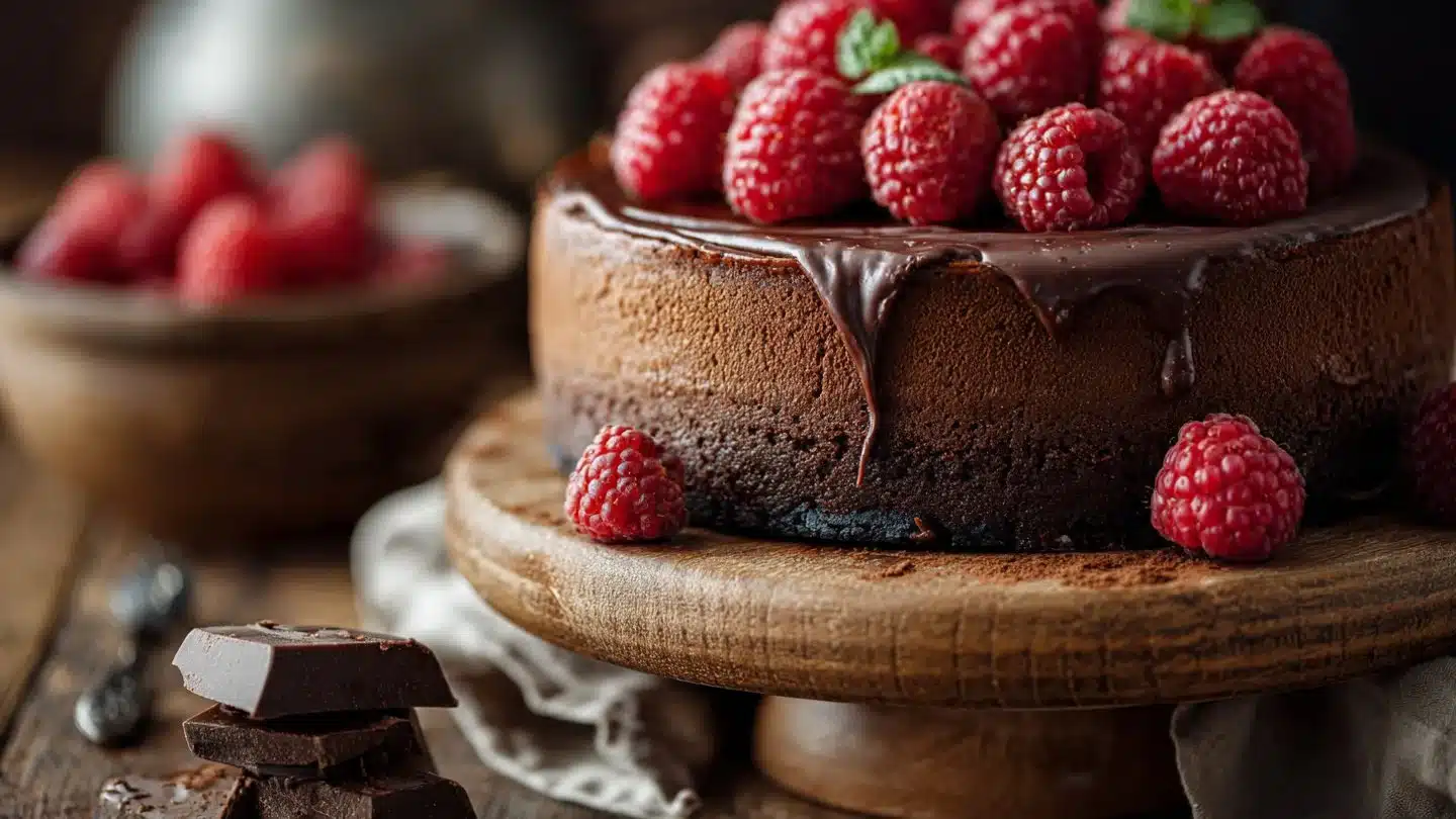 Decadent Dark Chocolate Raspberry Cheesecake: A Desserts Lover’s Dream!