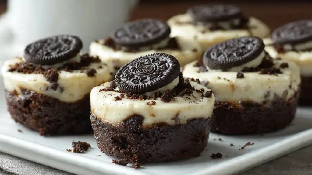 Decadent Oreo chocolate mousse cups topped with crushed Oreos and whipped cream