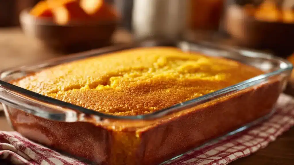 Fluffy sweet potato cornbread served warm in a rustic setting
