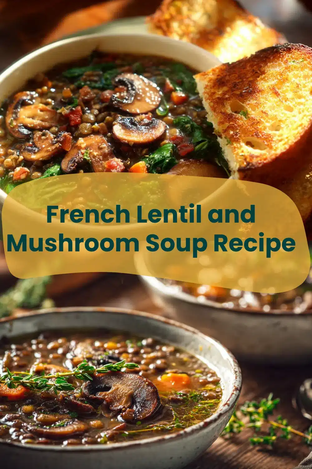 French Lentil and Mushroom Soup Recipe